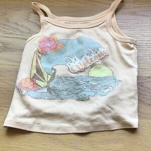 Volcom Kids' Tan Tank Top with Surf Graphic